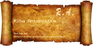 Riha Antonietta névjegykártya